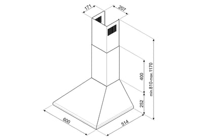 Smeg 60cm Chimney Cooker Hood | KSED65NEE