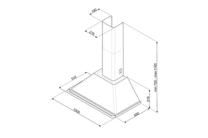 Smeg 100cm Victoria Chimney Cooker Hoods | KT100GRE