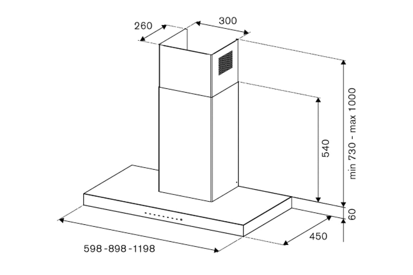 Bertazzoni 90cm Professional Series Wallmount Cooker Hood | KT90P1AXT | Stainless Steel