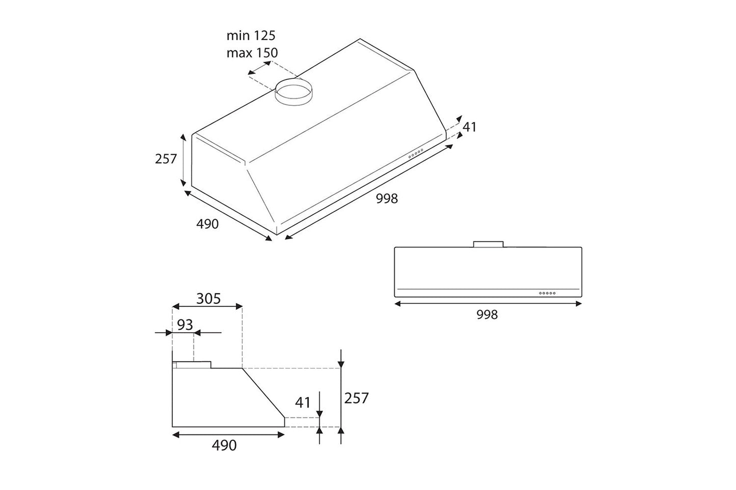 Bertazzoni 100cm Professional Series Undermount Cooker Hood | KU100PRO1XA | Stainless Steel