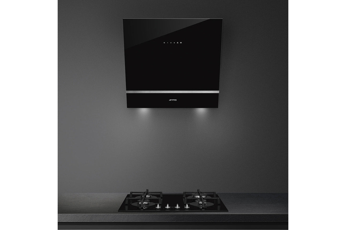 Smeg 60cm Universal Chimney Hood | KV26N | Black