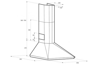 Rangemaster 70cm Chimney Hood | LEIHDC70SC/