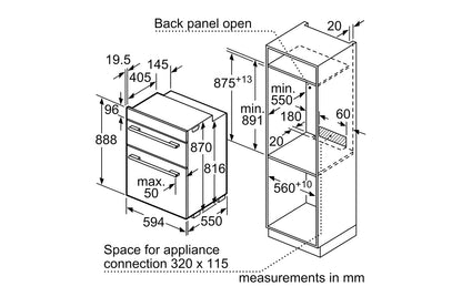 Bosch Series 4 Built-in Double Oven | MBA533BB3B | Black