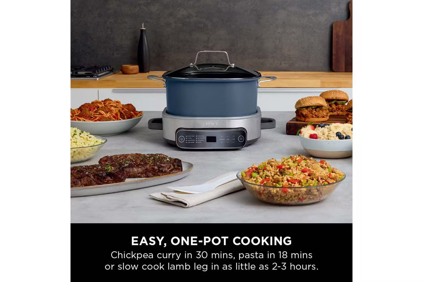 Ninja 6L Foodi Possible 8-in-1 Slow Cooker | MC1101UK | Midnight Blue