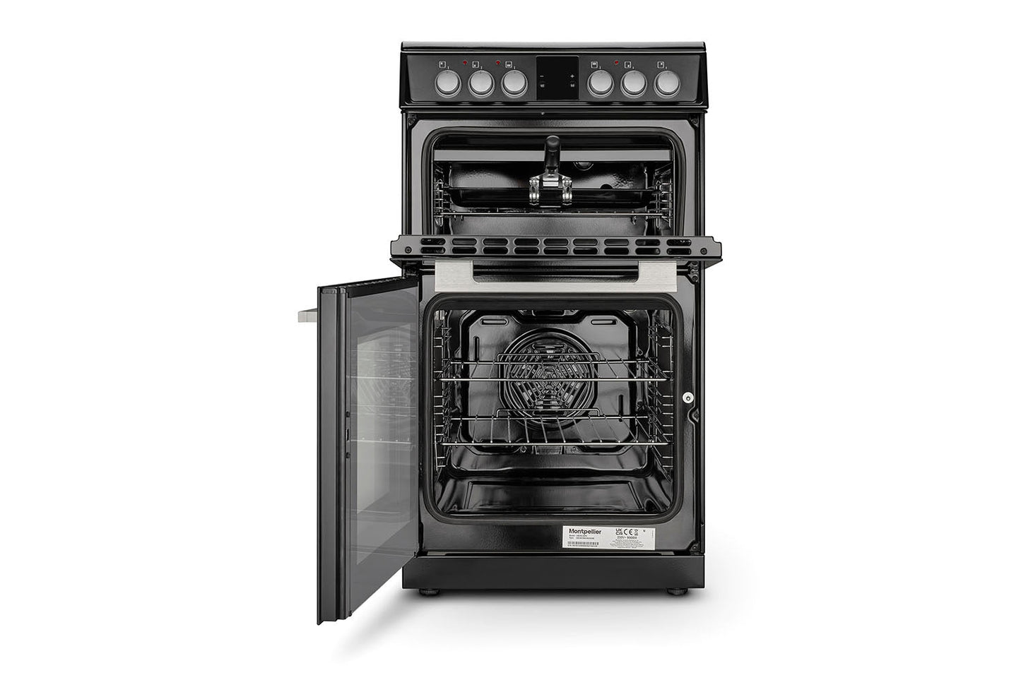 Montpellier 50cm Freestanding Double Electric Cooker | MDOC50FK | Black
