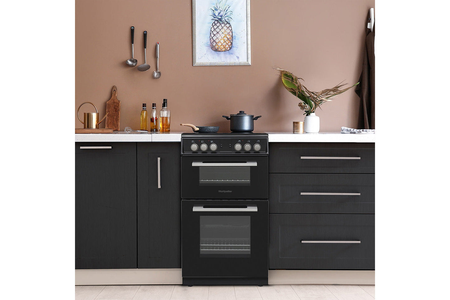Montpellier 50cm Freestanding Double Electric Cooker | MDOC50FK | Black