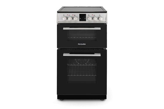 Montpellier 50cm Freestanding Double Electric Cooker | MDOC50FS | Silver