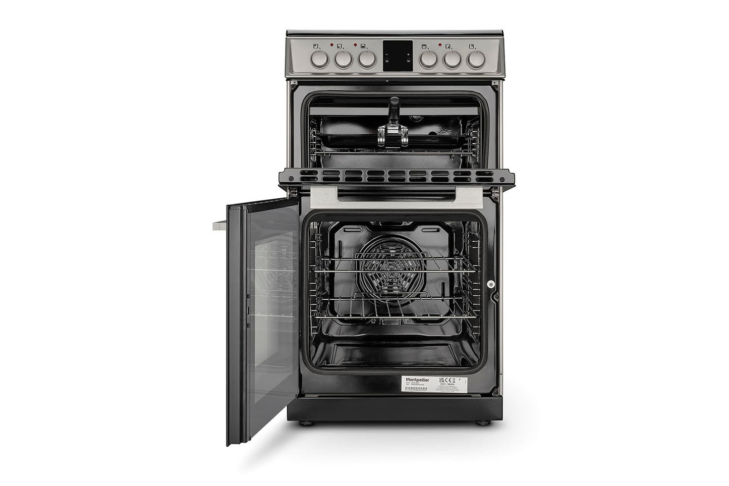 Montpellier 50cm Freestanding Double Electric Cooker | MDOC50FS | Silver