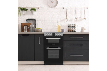Montpellier 50cm Freestanding Double Electric Cooker | MDOC50FS | Silver