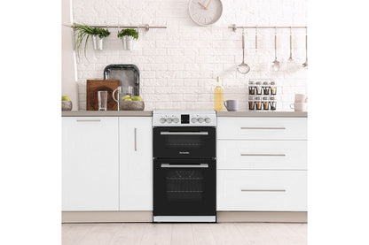 Montpellier 50cm Freestanding Double Electric Cooker | MDOC50FW | White