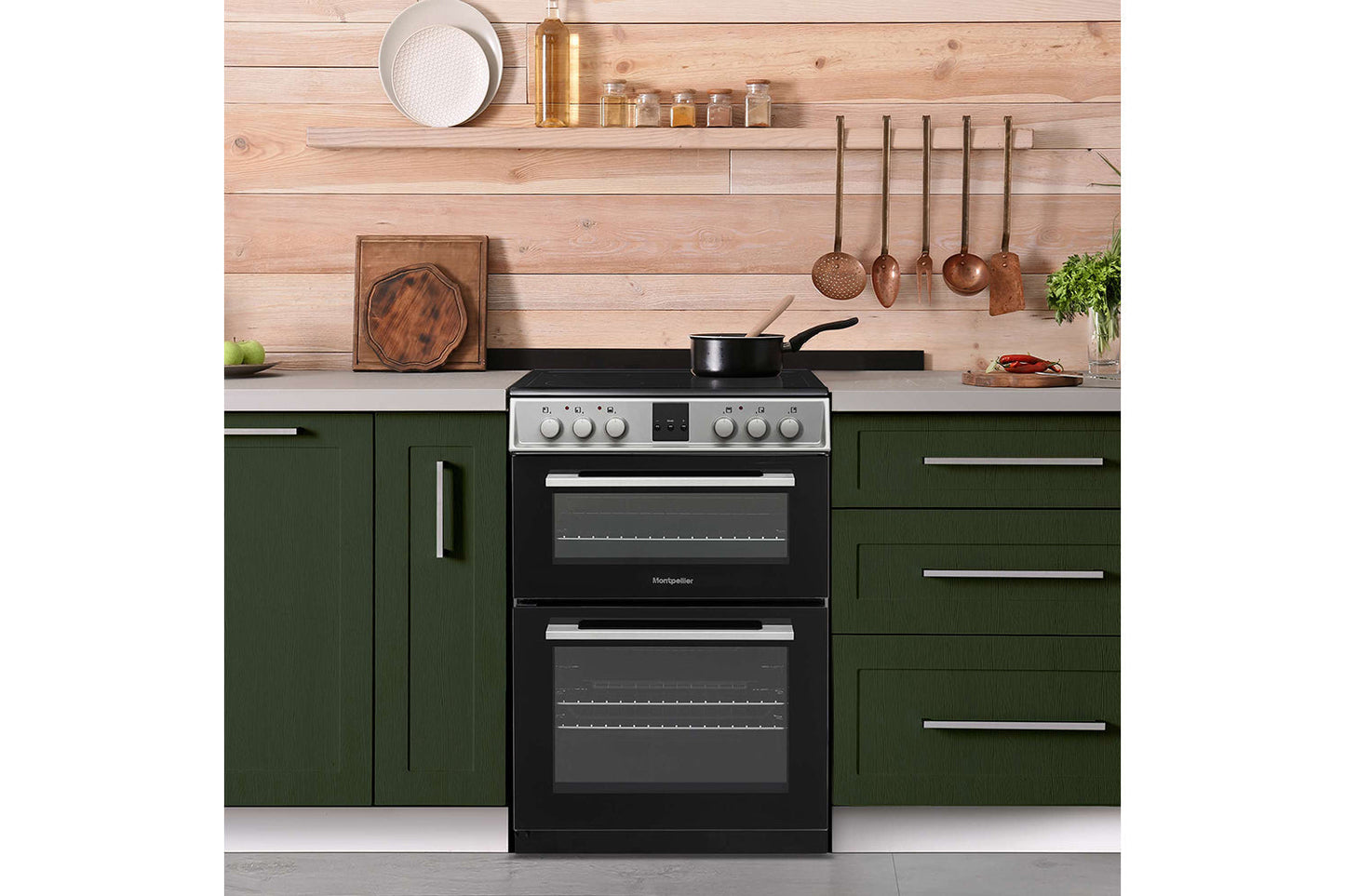 Montpellier 60cm Double Electric Cooker | MDOC60FS | Silver