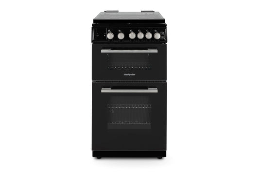 Montpellier 50cm Freestanding Double Gas Cooker | MDOG50LK | Black