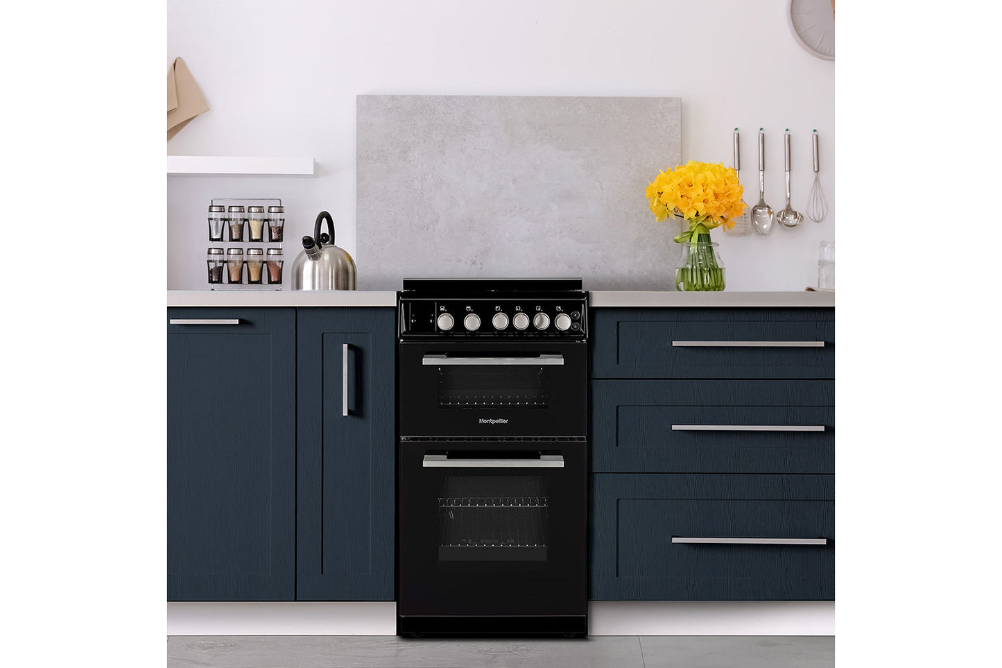 Montpellier 50cm Freestanding Double Gas Cooker | MDOG50LK | Black