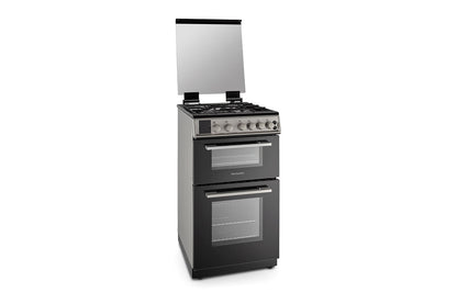 Montpellier 50cm Freestanding Double Gas Cooker | MDOG50LS | Silver