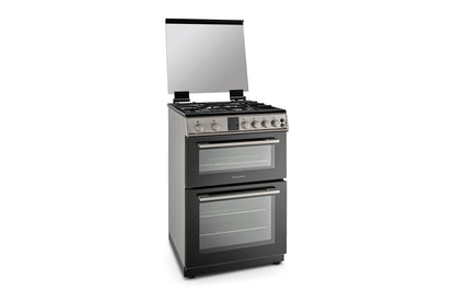 Montpellier 60cm Freestanding Double Oven Gas Cooker | MDOG60LS | Silver