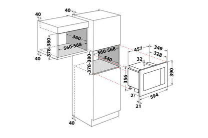 Indesit Built in Microwave | MWI120GX | Stainless Steel