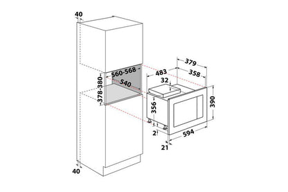 Indesit Built in Microwave | MWI125GX | Stainless Steel