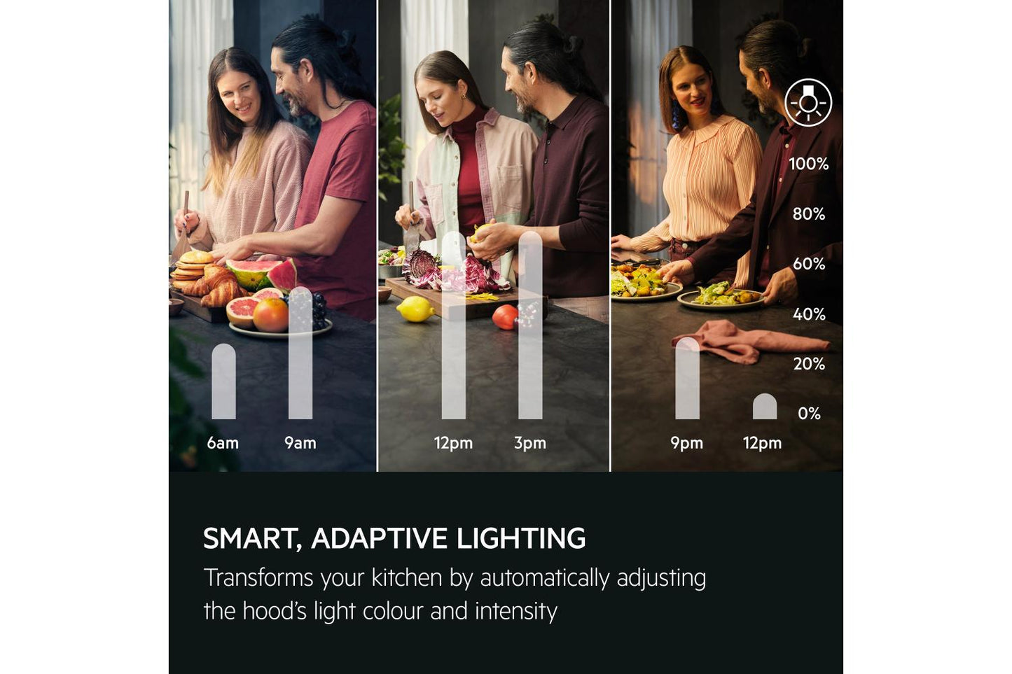 AEG 8000 Series 60cm AuroraTech Chimney Cooker Hood | NDV8761CB | Black