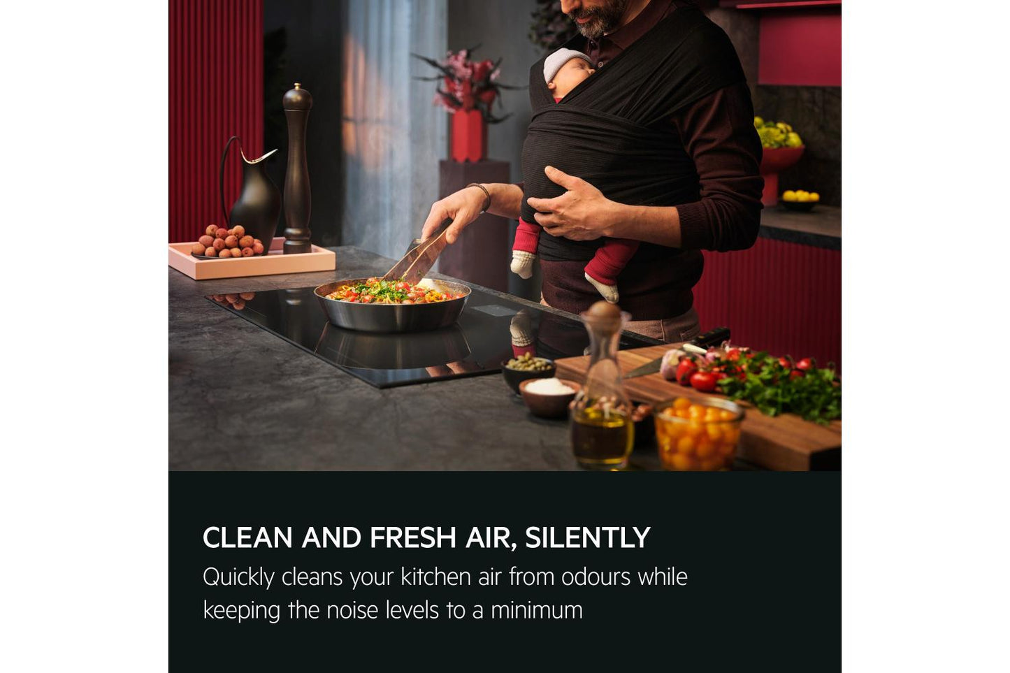 AEG 8000 Series 60cm AuroraTech Chimney Cooker Hood | NDV8761CB | Black