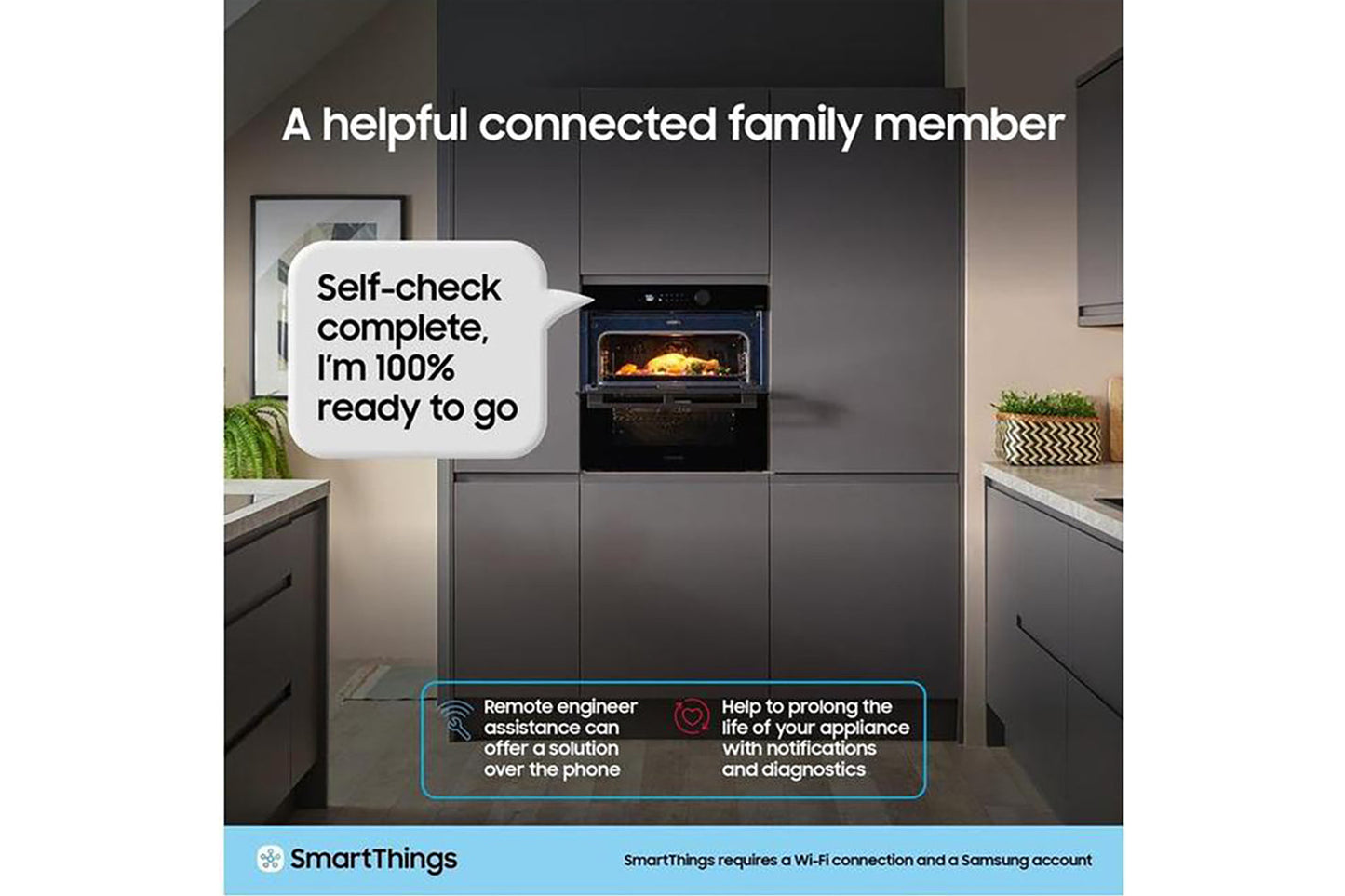 Samsung Series 4 Built-in Steam Single Oven | NV7B4355VAK/U4 | Clean Black