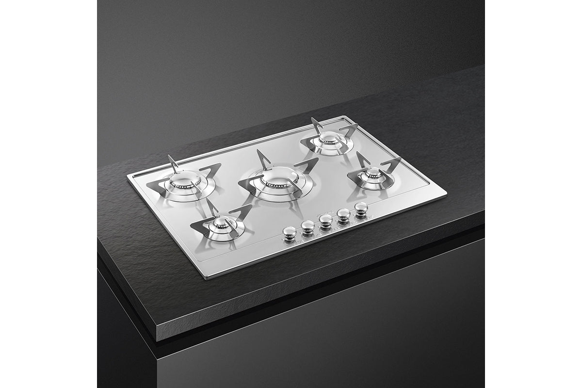 Smeg Renzo Piano 72cm Built-in Gas Hob | P705ES | Stainless Steel