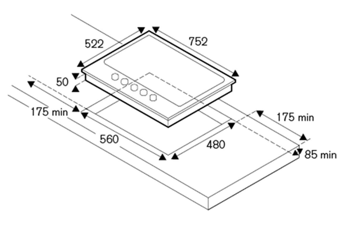 Bertazzoni Heritage Series 75cm 5 Burner Gas Hob | P755CHERAX | Avorio/Stainless