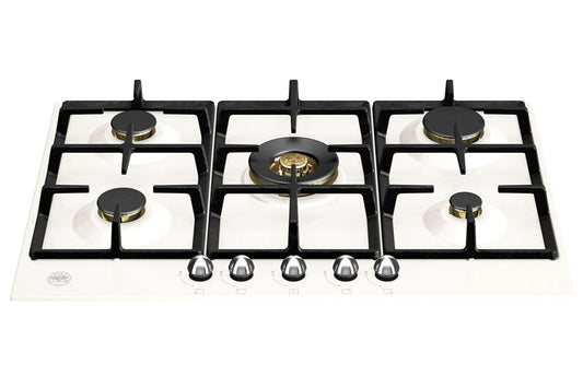 Bertazzoni Heritage Series 75cm 5 Burner Gas Hob | P755CHERAX | Avorio/Stainless