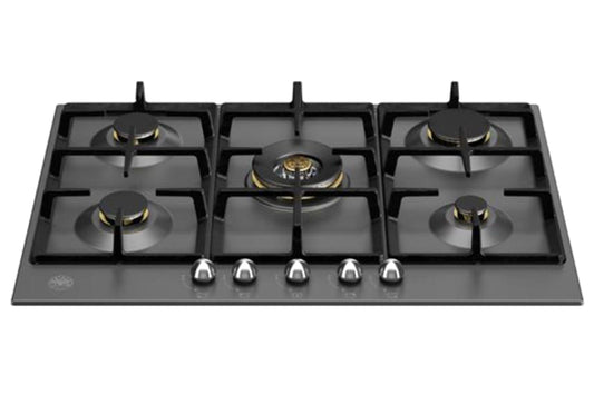Bertazzoni Heritage Series 75cm 5 Burner Gas Hob | P755CHERNE | Nero Matt