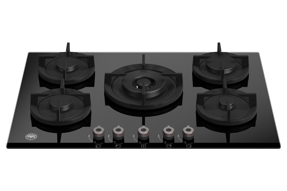 Bertazzoni Professional Series 75cm 5 Zone Gas Hob | P755CPROGNE | Black