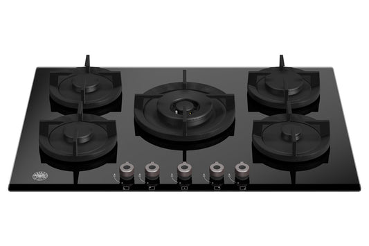 Bertazzoni Professional Series 75cm 5 Zone Gas Hob | P755CPROGNE | Black
