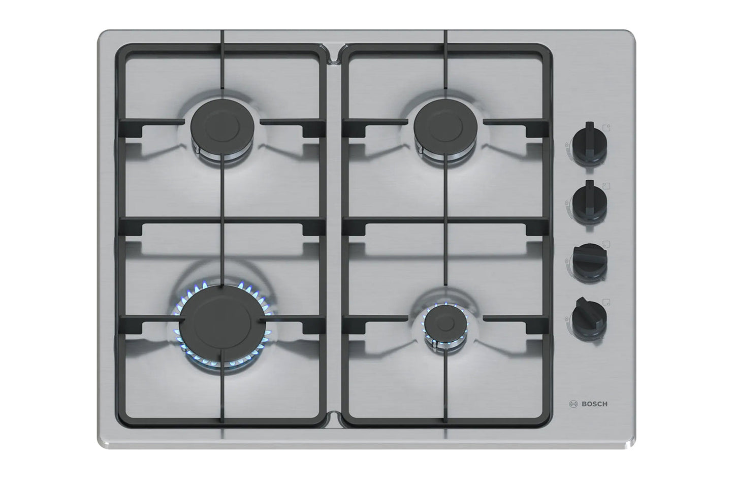 Bosch Series 2 60cm 4 Burner Gas Hob | PBP6B5K60 | Stainless Steel