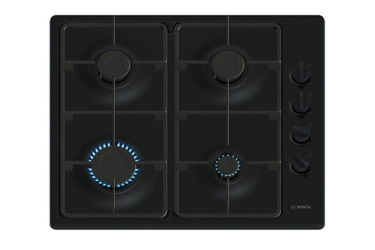 Bosch Series 2 60cm 4 Burner Gas Hob | PBP6B6K60 | Black