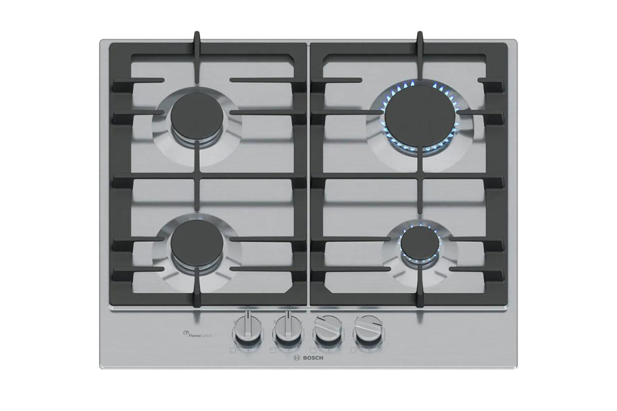 Bosch Series 6 60cm 4 Burner Gas Hob | PCP6A5I90 | Stainless Steel