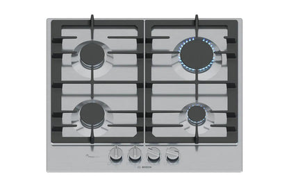 Bosch Series 6 60cm 4 Burner Gas Hob | PCP6A5I90 | Stainless Steel
