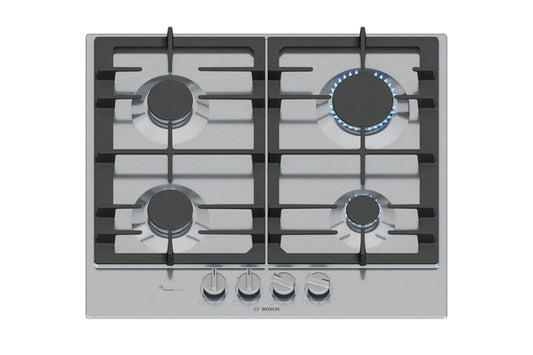Bosch Series 6 60cm 4 Burner Gas Hob | PCP6A5I90 | Stainless Steel