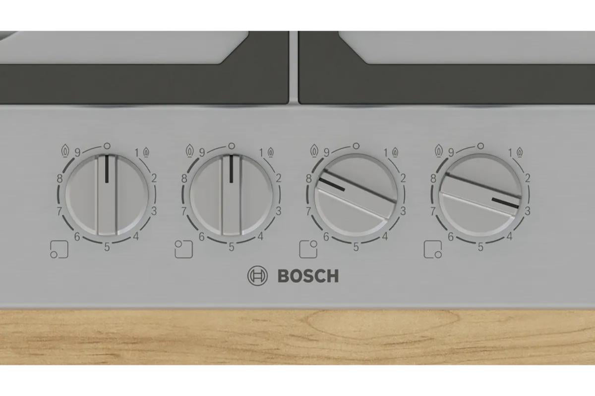 Bosch Series 6 60cm 4 Burner Gas Hob | PCP6A5I90 | Stainless Steel