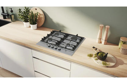 Bosch Series 6 60cm 4 Burner Gas Hob | PCP6A5I90 | Stainless Steel