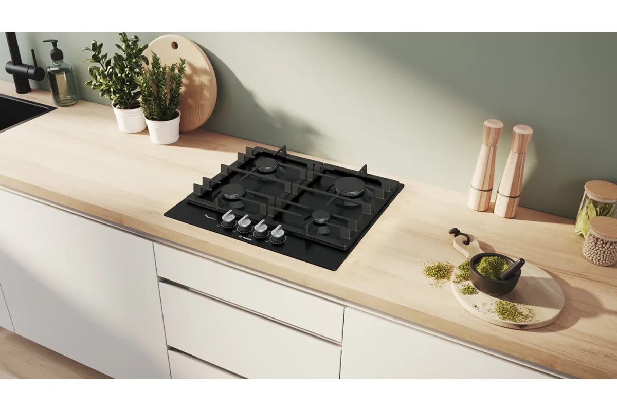Bosch Series 6 60cm 4 Burner Gas Hob | PCP6A6I90 | Black