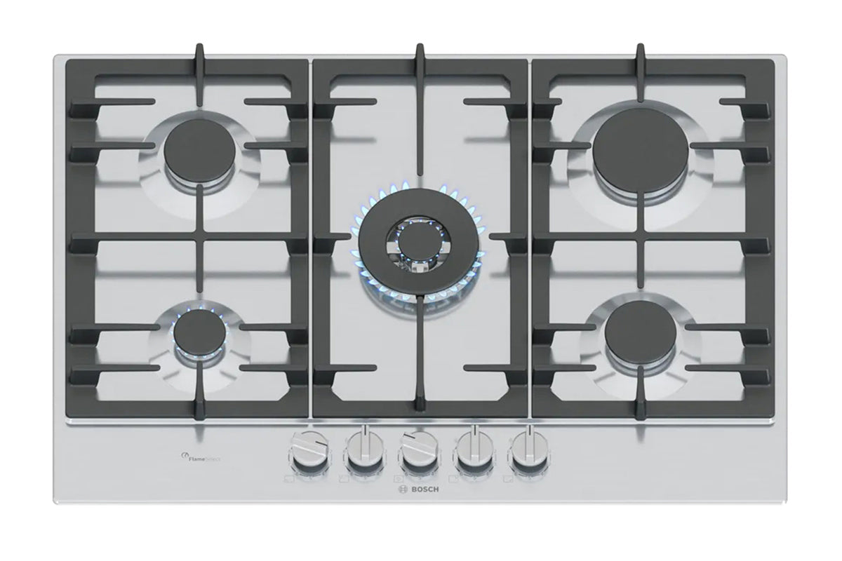 Bosch Series 6 75cm 5 Burner Gas Hob | PCQ7A5I90 | Stainless Steel
