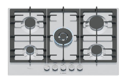 Bosch Series 6 75cm 5 Burner Gas Hob | PCQ7A5I90 | Stainless Steel