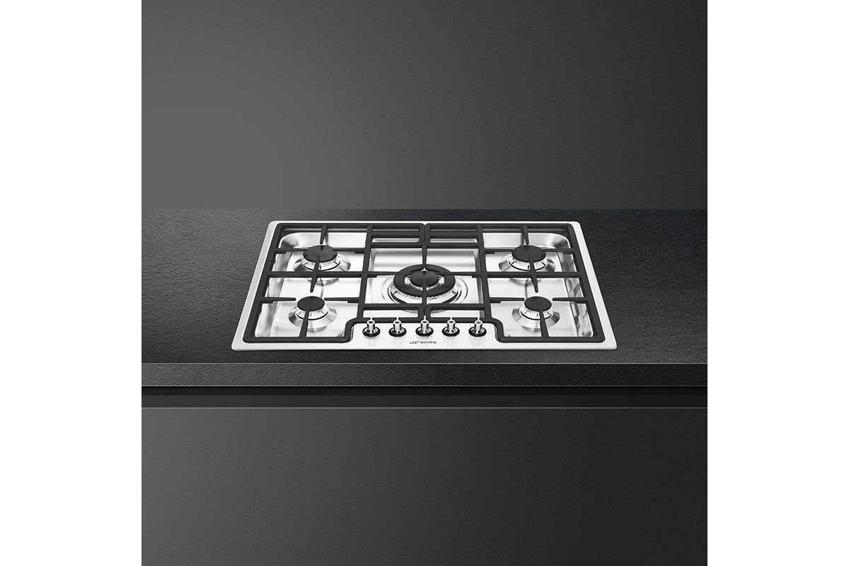 Smeg 72cm Classic Aesthetic Built-in Gas Hob | PGF75-4 | Stainless Steel