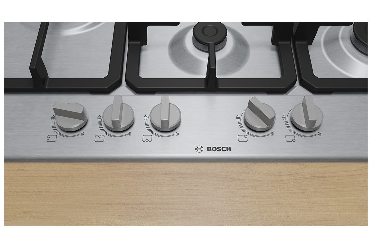 Bosch Series 4 75cm 5 Burner Gas Hob | PGM7B5K90 | Stainless Steel