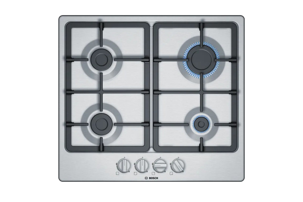 Bosch Series 4 60cm 4 Burner Gas Hob | PGP6B5B90 | Stainless Steel