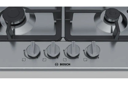 Bosch Series 4 60cm 4 Burner Gas Hob | PGP6B5B90 | Stainless Steel