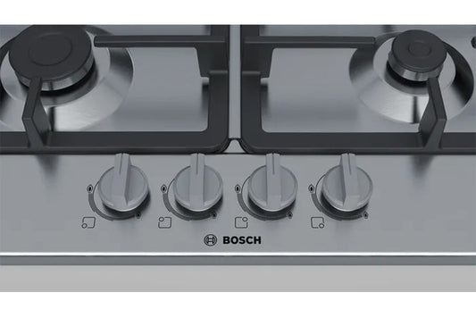 Bosch Series 4 60cm 4 Burner Gas Hob | PGP6B5B90 | Stainless Steel