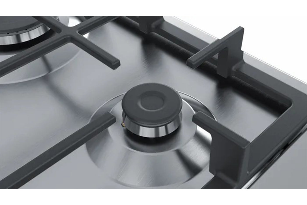Bosch Series 4 60cm 4 Burner Gas Hob | PGP6B5B90 | Stainless Steel