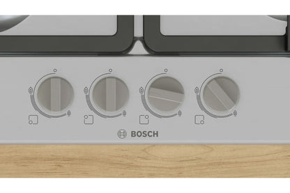 Bosch Series 4 60cm 4 Burner Gas Hob | PGP6B5K90 | Stainless Steel