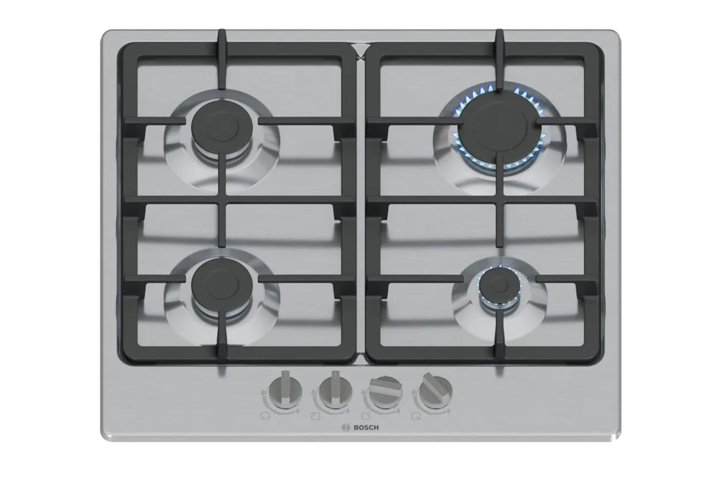 Bosch Series 4 60cm 4 Burner Gas Hob | PGP6B5K90 | Stainless Steel