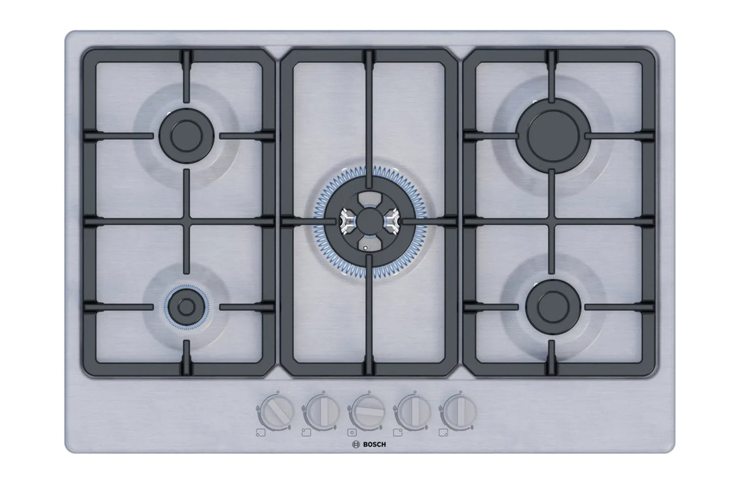 Bosch Series 4 75cm 5 Burner Gas Hob | PGQ7B5K90 | Stainless Steel