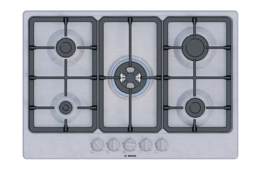 Bosch Series 4 75cm 5 Burner Gas Hob | PGQ7B5K90 | Stainless Steel